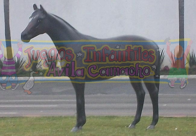 Figura de Fibra de Vidrio Caballo Negresco